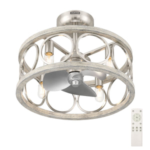Hunter - 50104 - 22" Fandelier - Haven Fandelier - Brushed Nickel