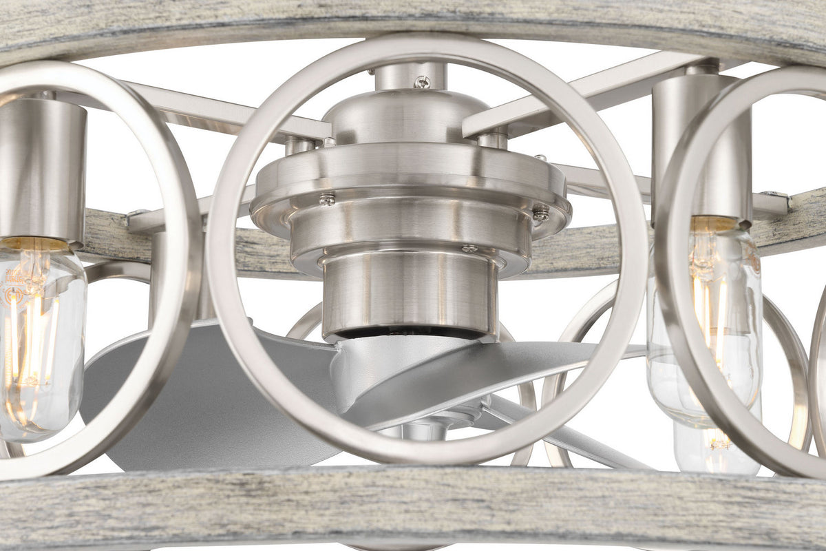 Hunter - 50104 - 22" Fandelier - Haven Fandelier - Brushed Nickel