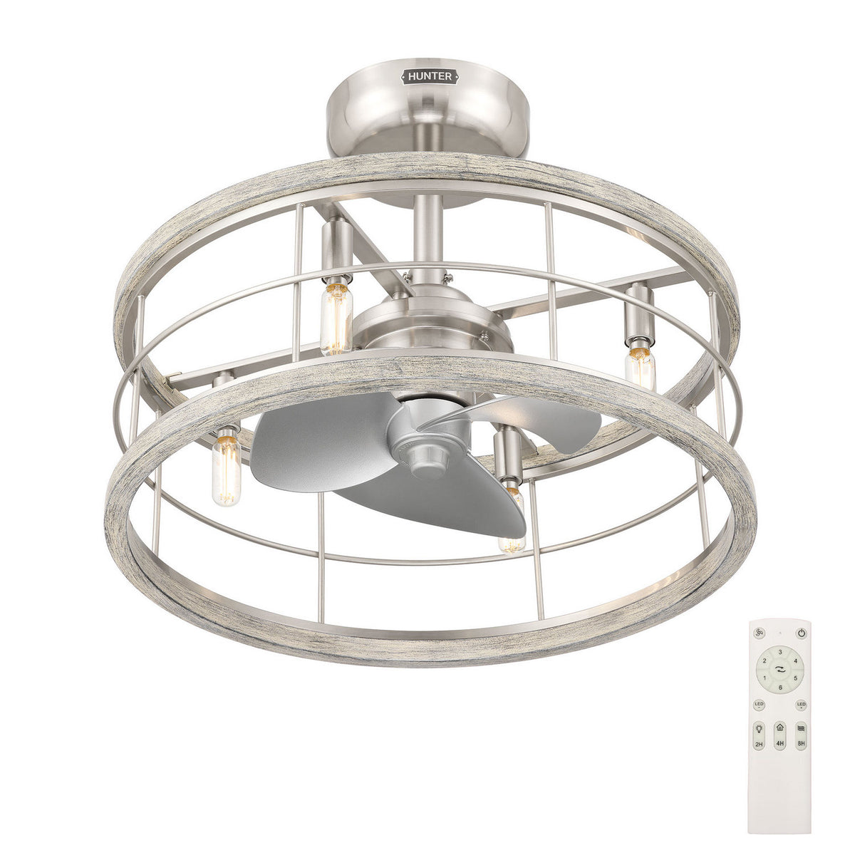 Hunter - 50106 - 22" Fandelier - Bridgette Fandelier - Brushed Nickel