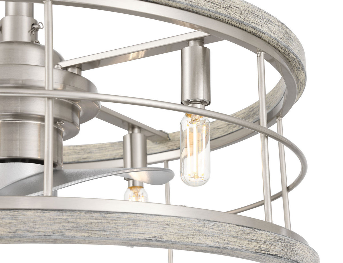 Hunter - 50106 - 22" Fandelier - Bridgette Fandelier - Brushed Nickel