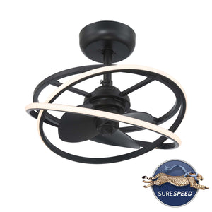 Hunter - 50300 - 20" Fandelier - Cirro Fandelier - Matte Black