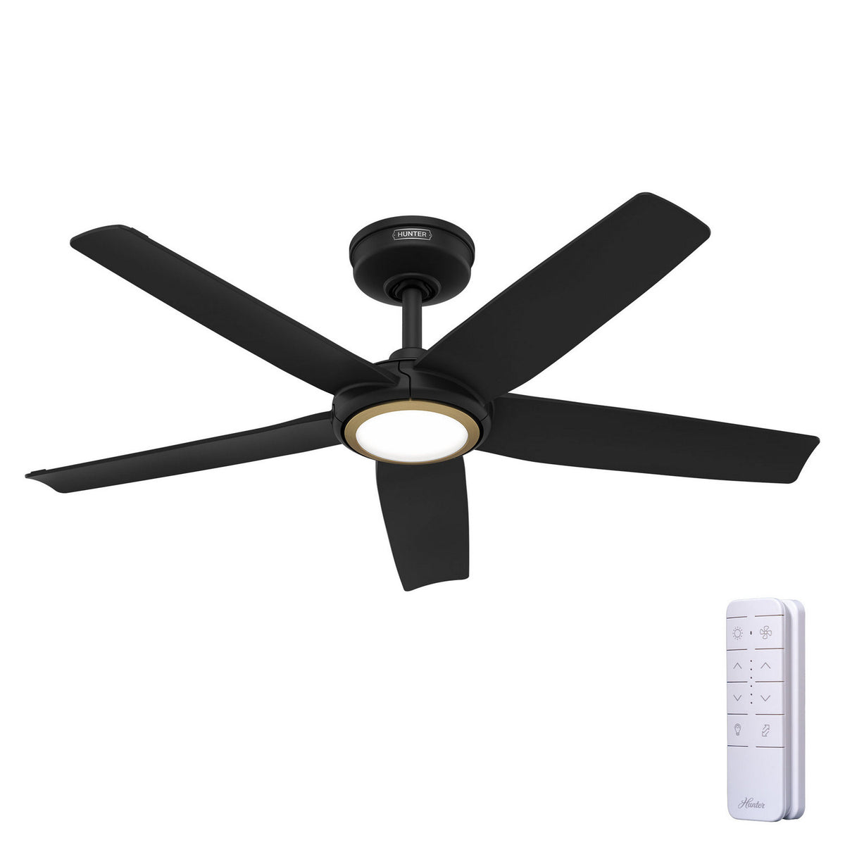 Hunter - 53642 - 44" Ceiling Fan - Zentech - Matte Black