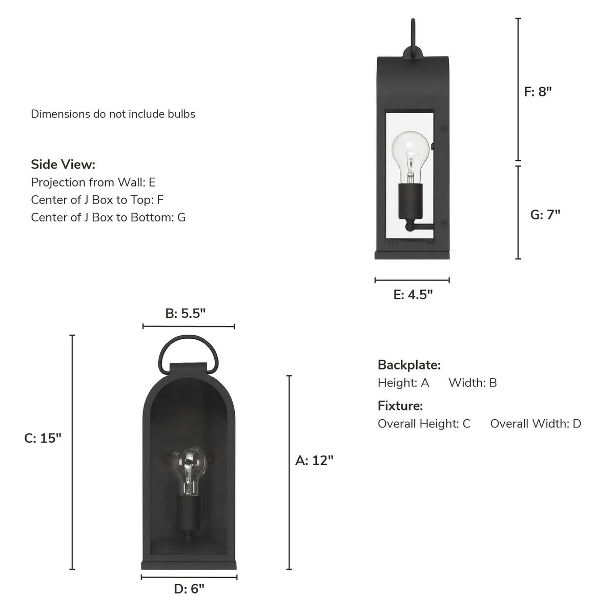 Hunter - 46058 - One Light Outdoor Wall Mount - Kendra Bell - Matte Black