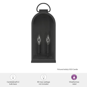 Hunter - 46058 - One Light Outdoor Wall Mount - Kendra Bell - Matte Black