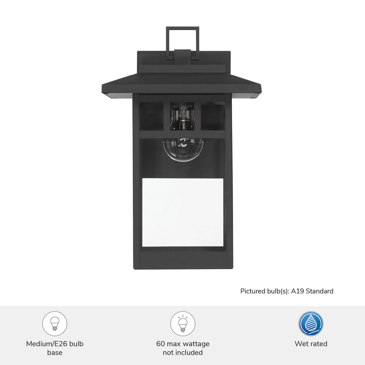 Hunter - 46070 - One Light Outdoor Wall Mount - Yancy House - Matte Black