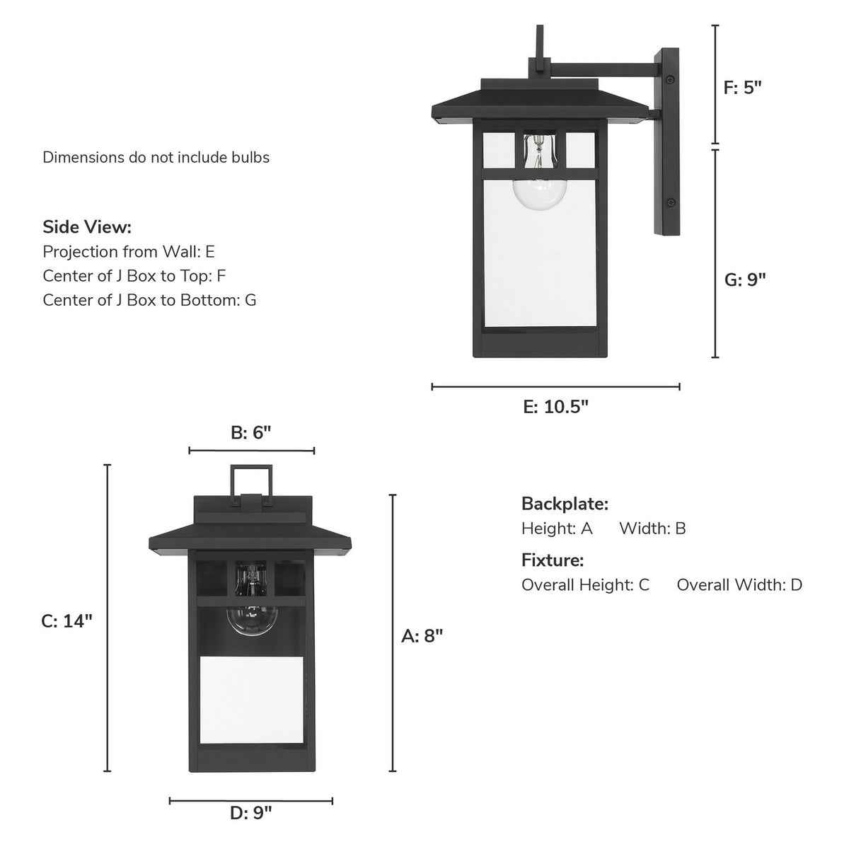 Hunter - 46070 - One Light Outdoor Wall Mount - Yancy House - Matte Black