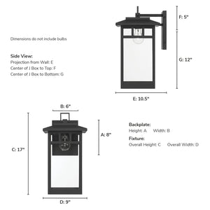 Hunter - 46070 - One Light Outdoor Wall Mount - Yancy House - Matte Black