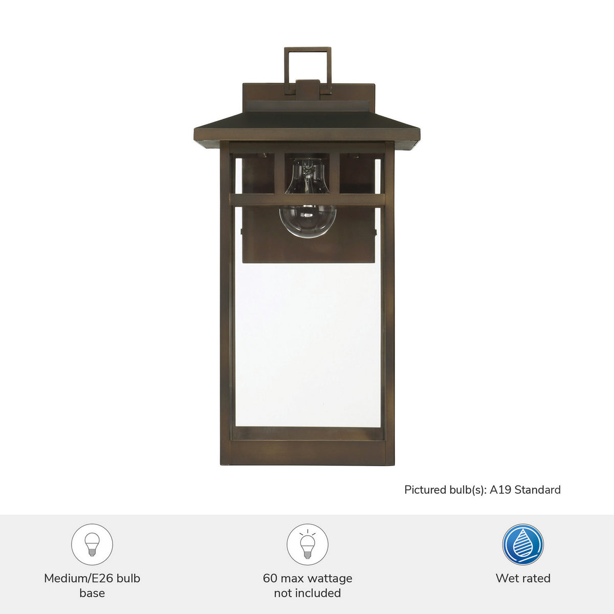 Hunter - 46070 - One Light Outdoor Wall Mount - Yancy House - Matte Black