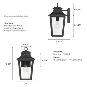 Hunter - 46080 - One Light Outdoor Wall Mount - Spring Cove - Matte Black