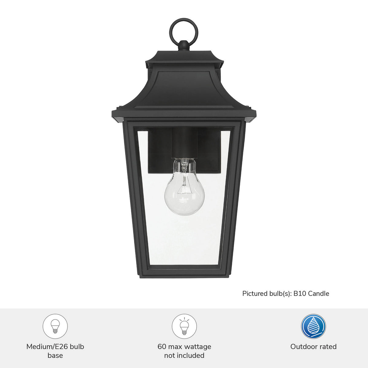 Hunter - 46080 - One Light Outdoor Wall Mount - Spring Cove - Matte Black