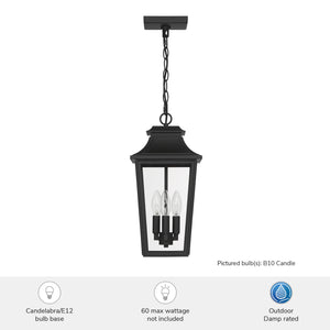 Hunter - 46084 - Three Light Outdoor Pendant - Spring Cove - Matte Black