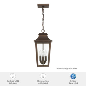 Hunter - 46084 - Three Light Outdoor Pendant - Spring Cove - Matte Black