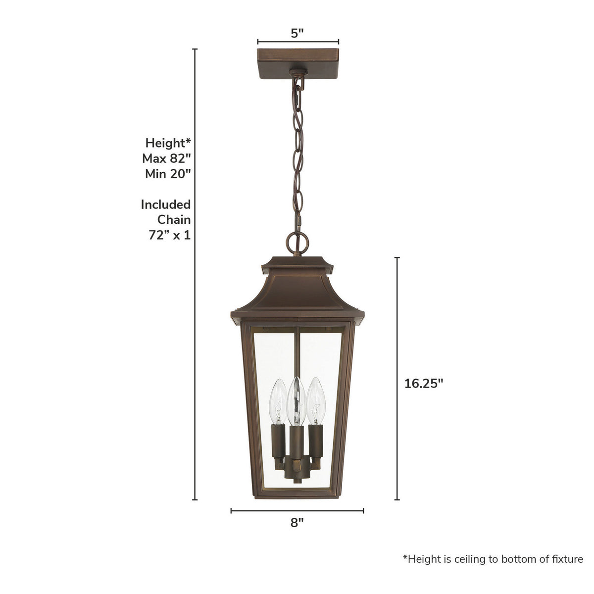 Hunter - 46084 - Three Light Outdoor Pendant - Spring Cove - Matte Black