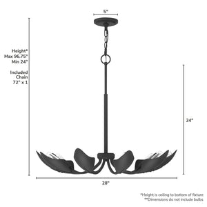 Hunter - 48222 - Ten Light Chandelier - Juneway - Matte Black
