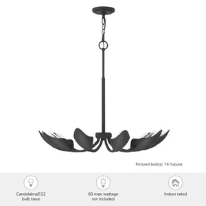 Hunter - 48222 - Ten Light Chandelier - Juneway - Matte Black