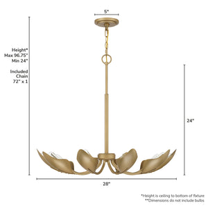 Hunter - 48222 - Ten Light Chandelier - Juneway - Matte Black