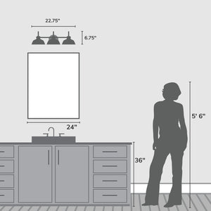 Hunter - 48230 - Three Light Vanity - Mill Valley - Matte Black