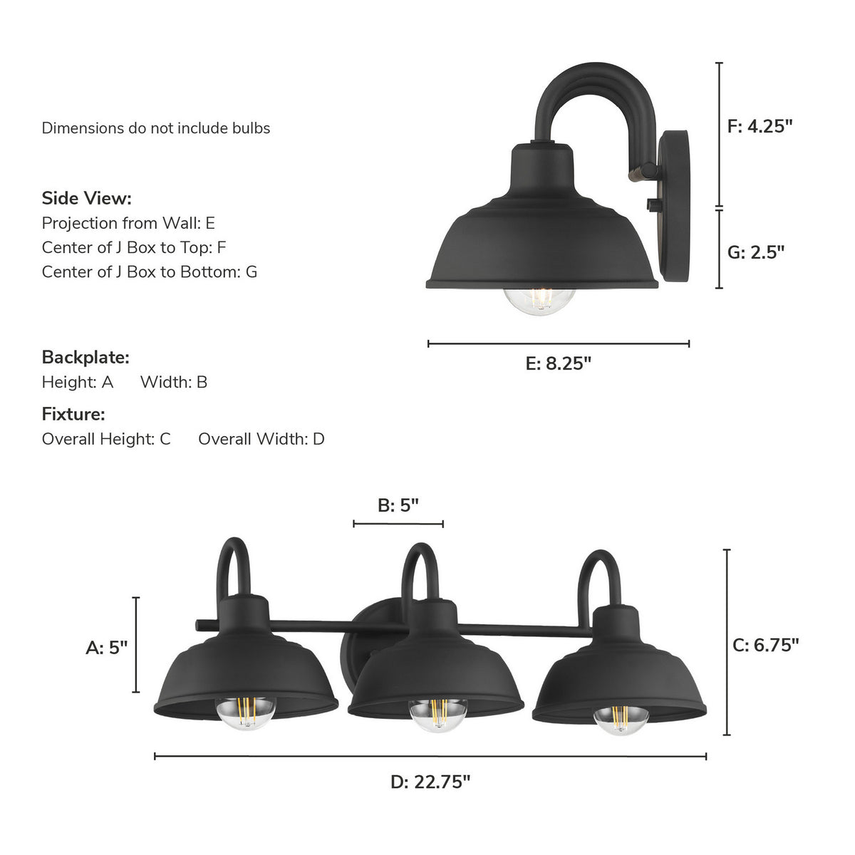 Hunter - 48230 - Three Light Vanity - Mill Valley - Matte Black