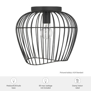 Hunter - 48239 - One Light Flush Mount - Redding - Matte Black