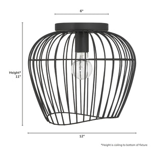 Hunter - 48239 - One Light Flush Mount - Redding - Matte Black