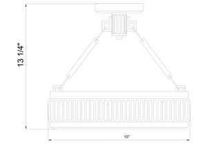 Z-Lite - 3046SF15-SN-LED - LED Semi Flush Mount - Quinn - Satin Nickel