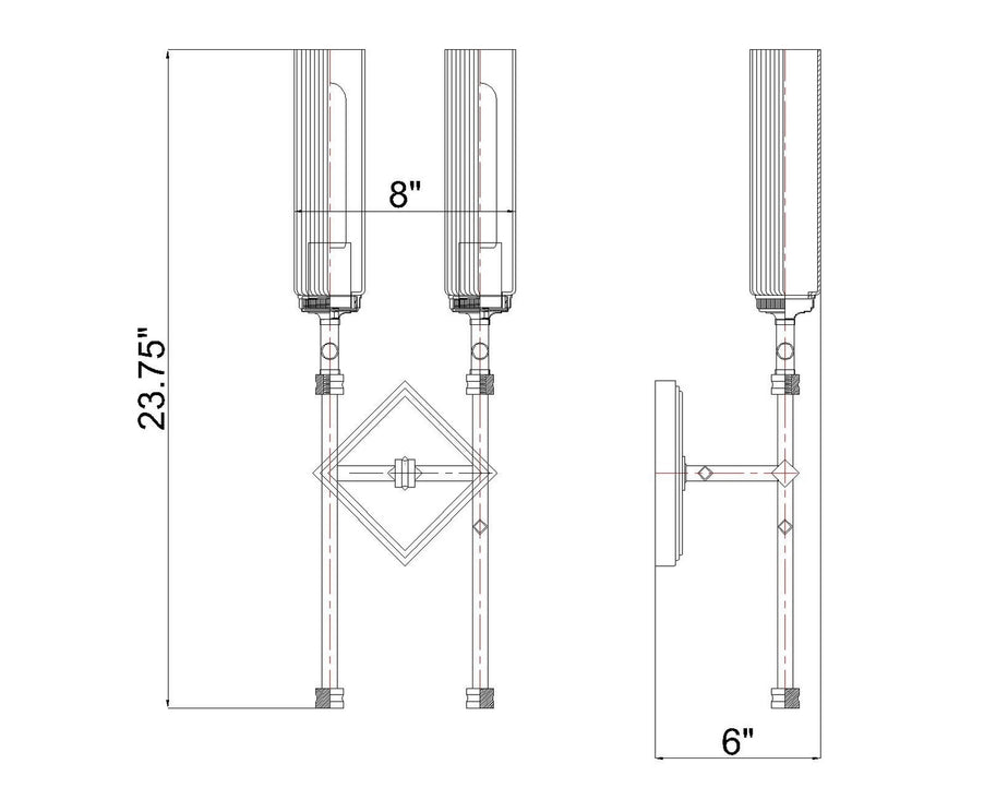 Z-Lite - 3047-2S-BN - Two Light Wall Sconce - Esme - Brushed Nickel