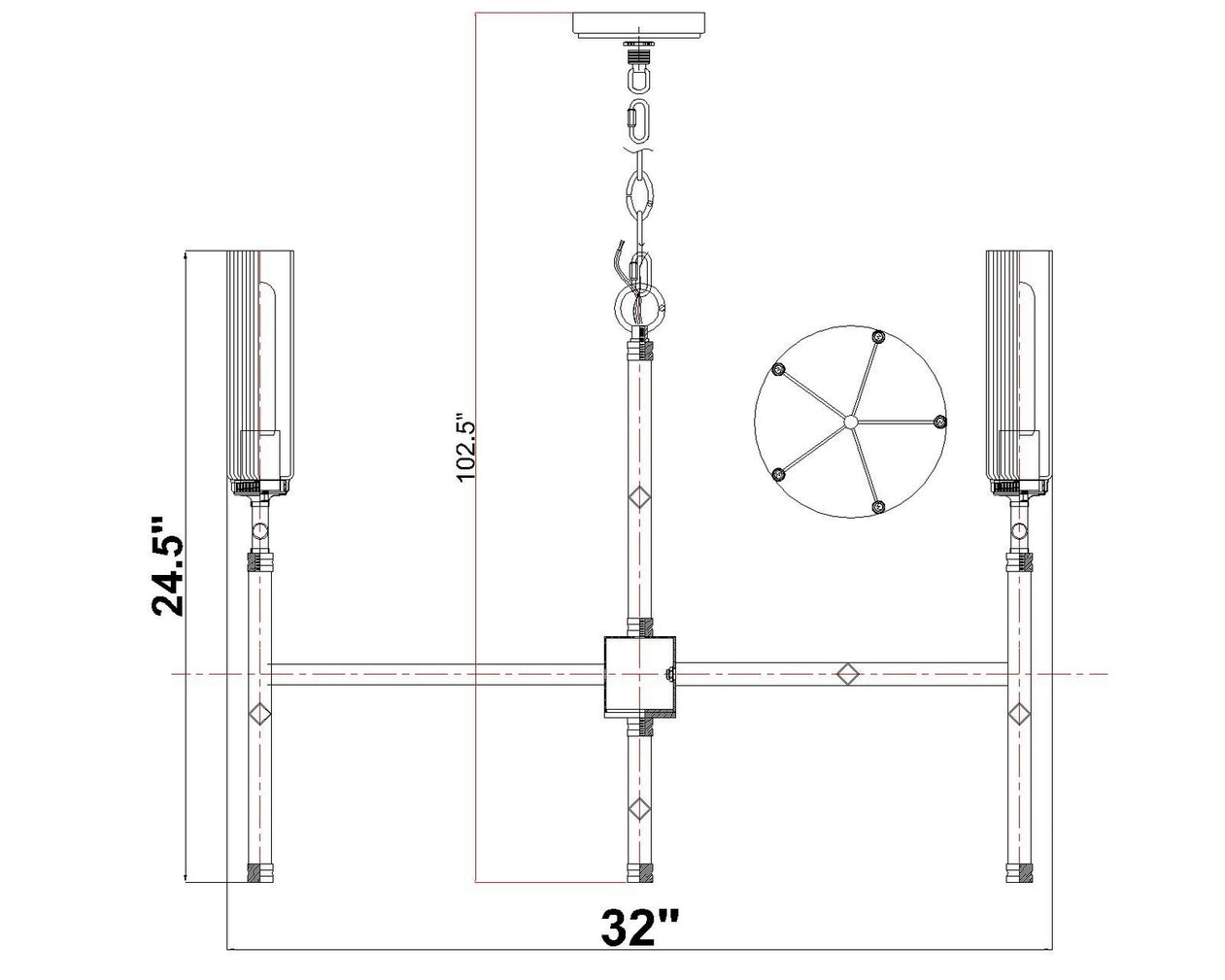 Z-Lite - 3047-5BN - Five Light Chandelier - Esme - Brushed Nickel