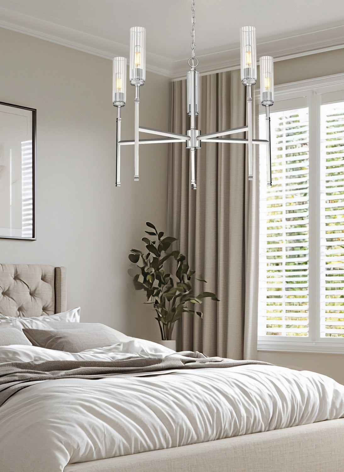 Z-Lite - 3047-5BN - Five Light Chandelier - Esme - Brushed Nickel
