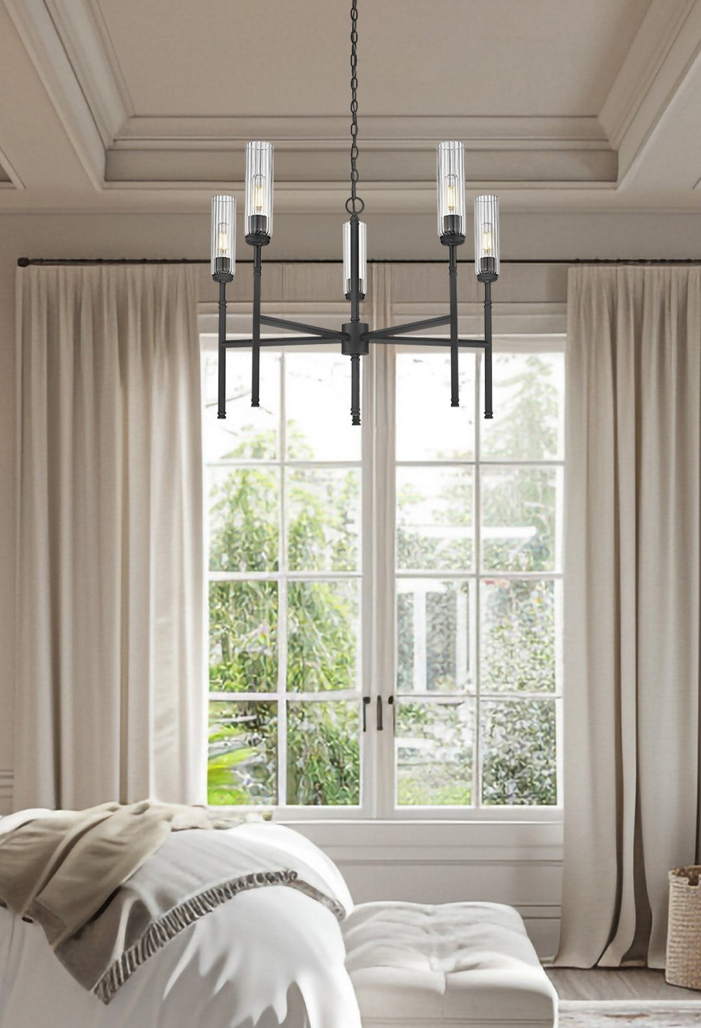 Z-Lite - 3047-5MB - Five Light Chandelier - Esme - Matte Black