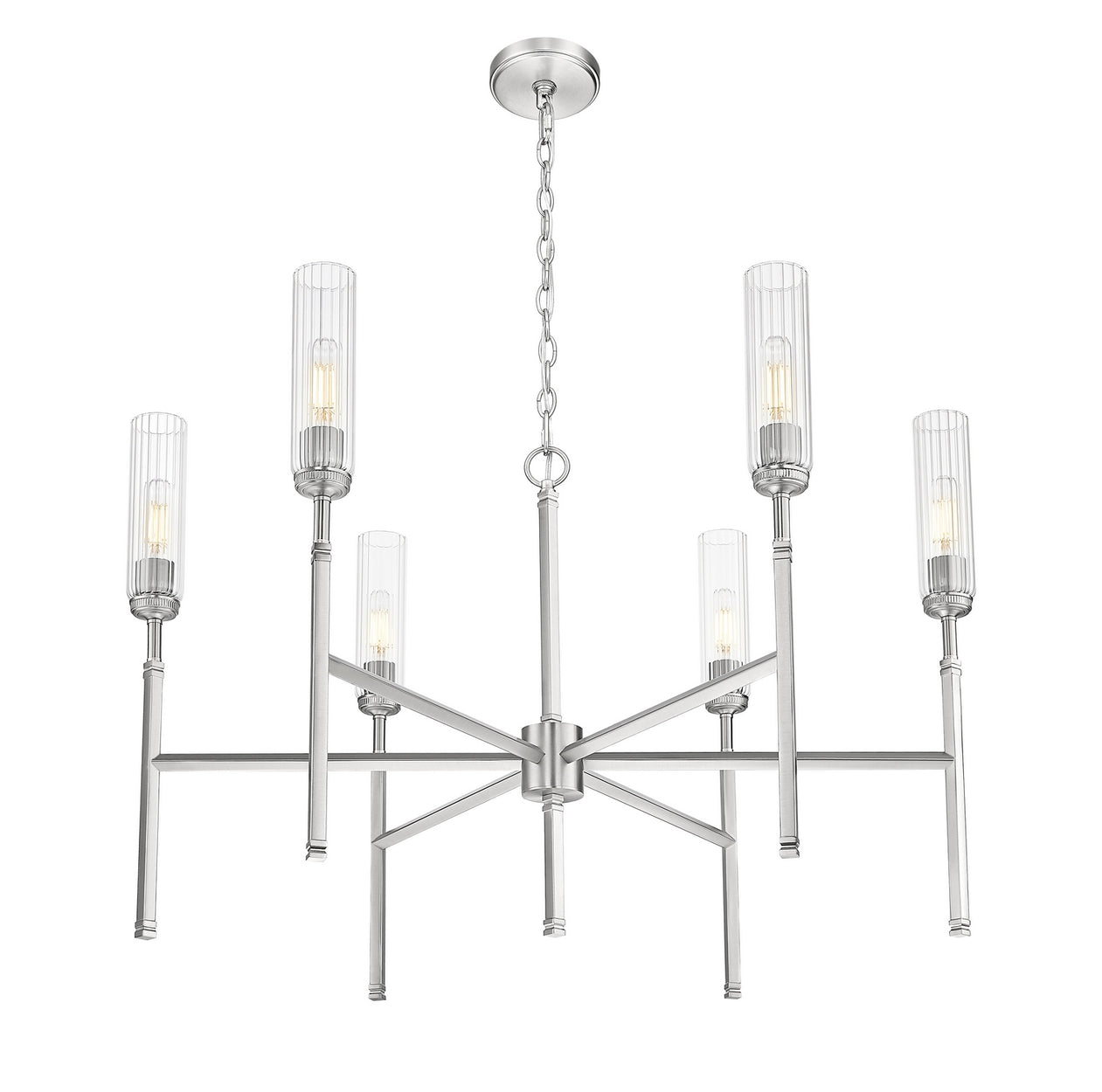 Z-Lite - 3047-6BN - Six Light Chandelier - Esme - Brushed Nickel