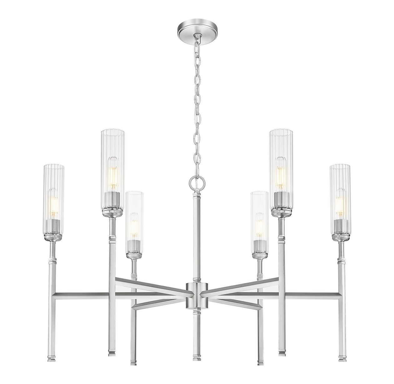 Z-Lite - 3047-6BN - Six Light Chandelier - Esme - Brushed Nickel