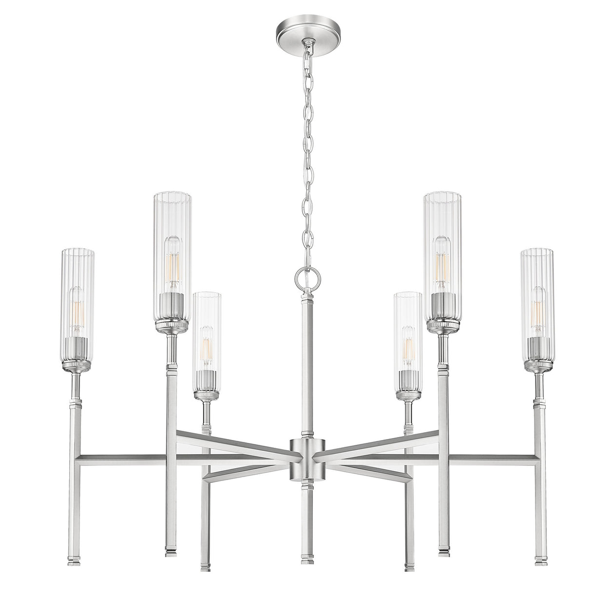 Z-Lite - 3047-6BN - Six Light Chandelier - Esme - Brushed Nickel