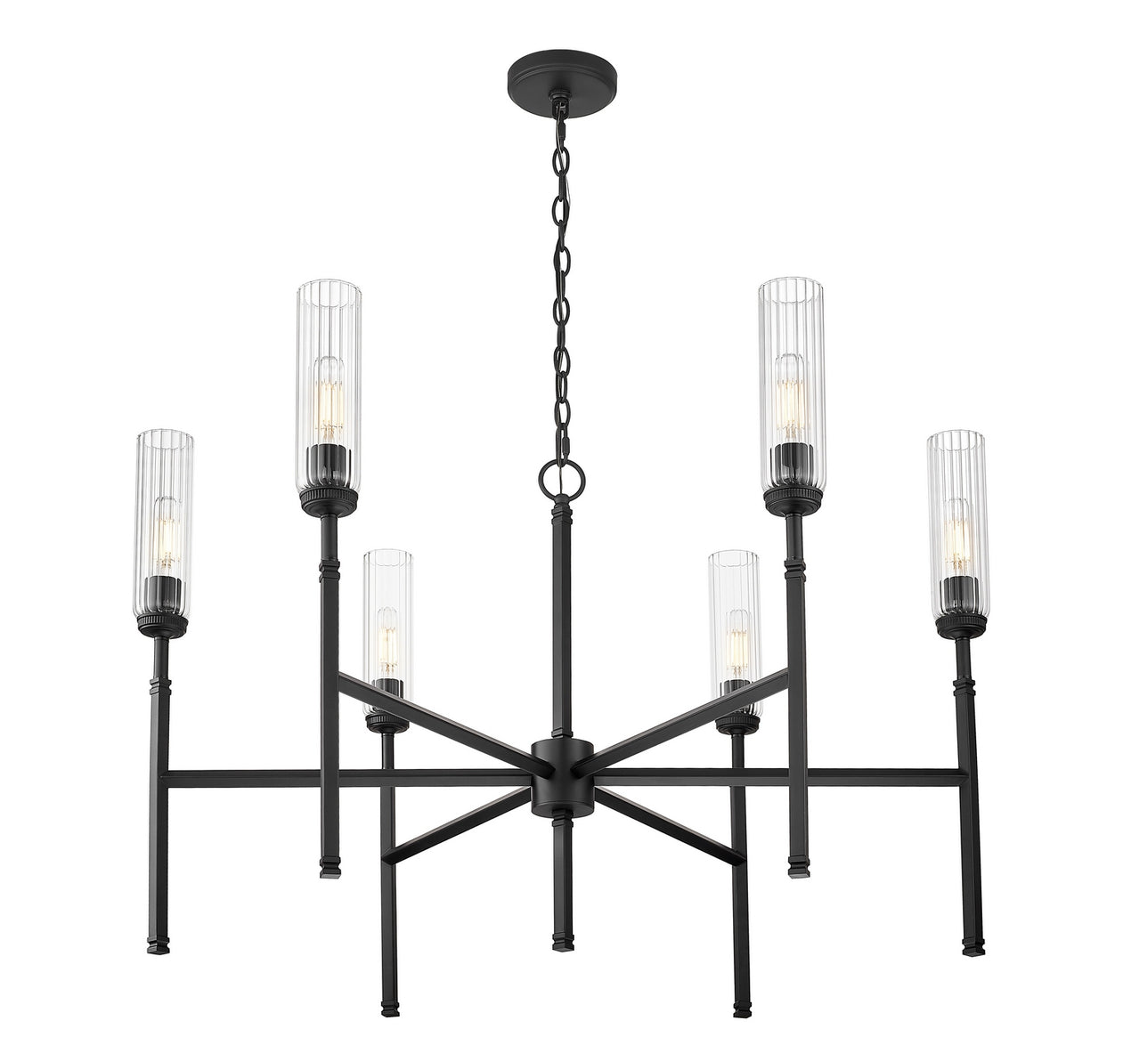 Z-Lite - 3047-6MB - Six Light Chandelier - Esme - Matte Black