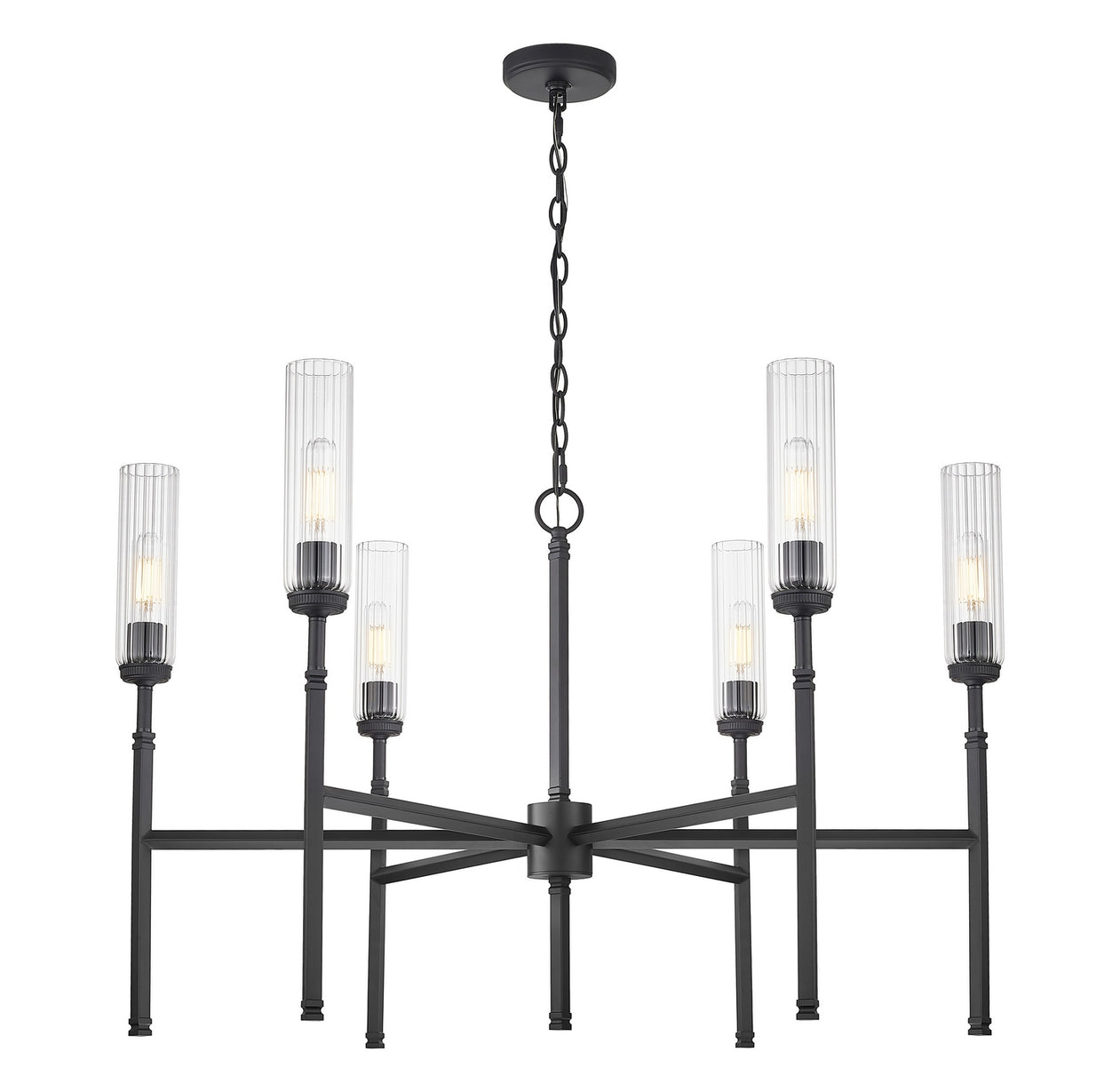 Z-Lite - 3047-6MB - Six Light Chandelier - Esme - Matte Black
