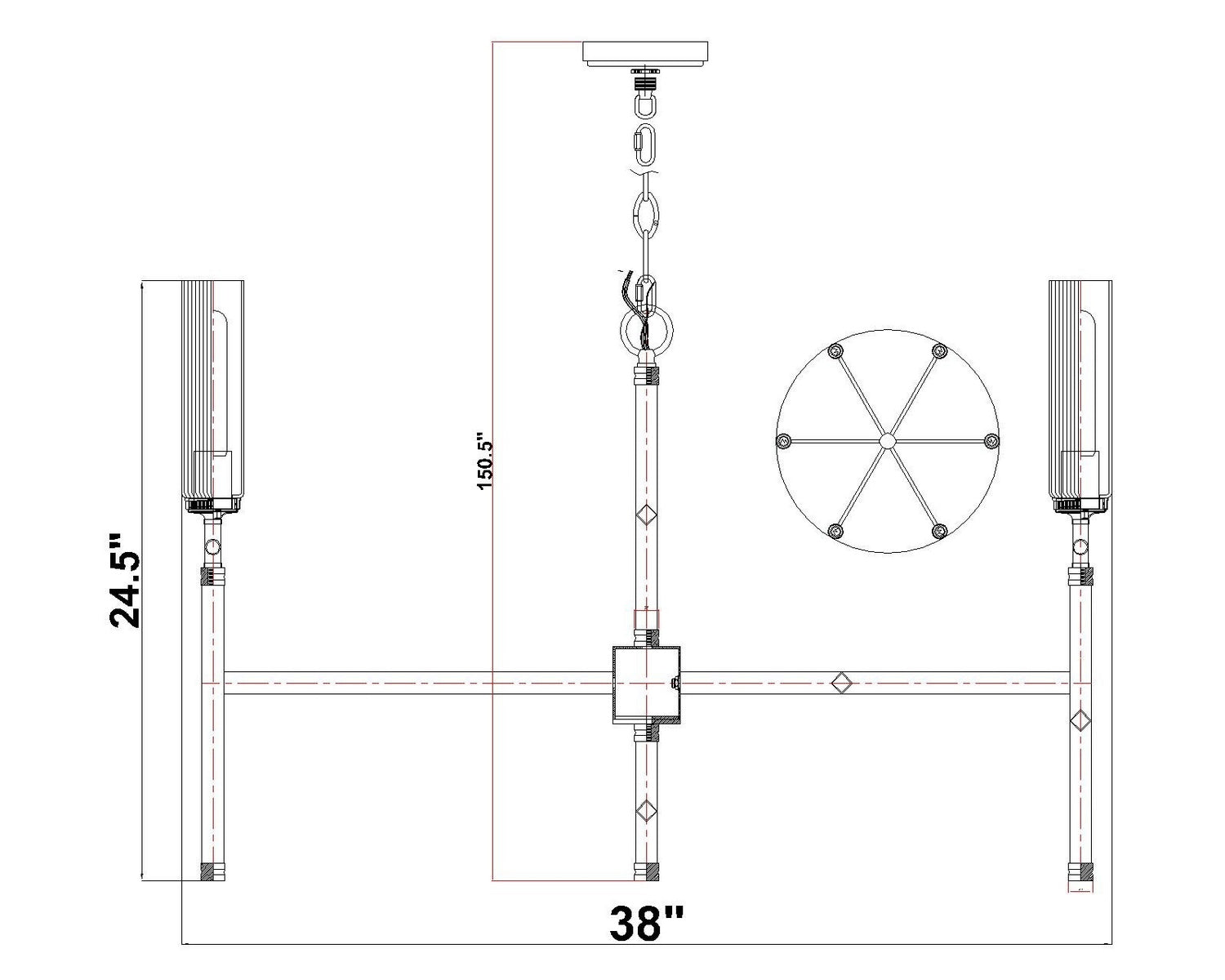 Z-Lite - 3047-6MGLD - Six Light Chandelier - Esme - Modern Gold