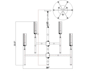 Z-Lite - 3047-9MB - Nine Light Chandelier - Esme - Matte Black