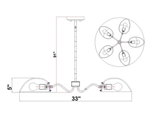 Z-Lite - 3048-5BN - Five Light Chandelier - Breton - Brushed Nickel