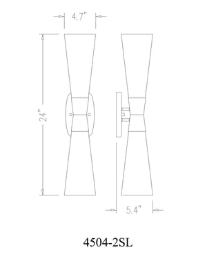 Z-Lite - 4504-2SL-BN - Two Light Wall Sconce - Emrys - Brushed Nickel