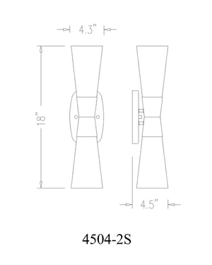 Z-Lite - 4504-2S-PN - Two Light Wall Sconce - Emrys - Polished Nickel