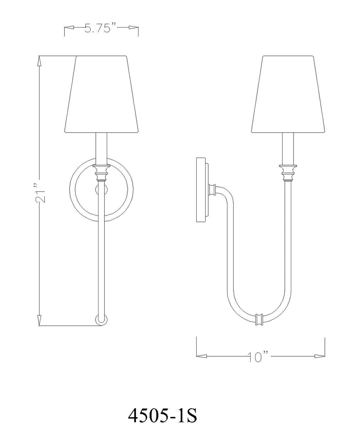 Z-Lite - 4505-1S-RB - One Light Wall Sconce - Jisele - Rubbed Brass