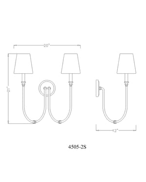 Z-Lite - 4505-2S-RB - Two Light Wall Sconce - Jisele - Rubbed Brass