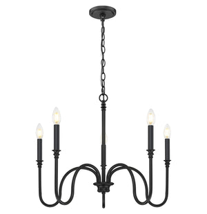 Z-Lite - 4505-5MB - Five Light Chandelier - Jisele - Matte Black