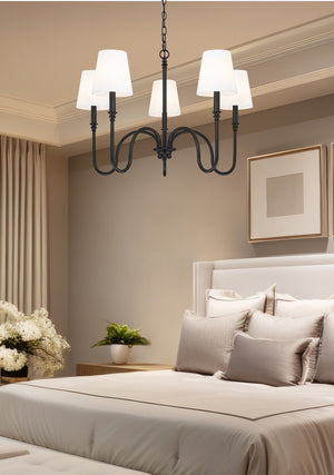 Z-Lite - 4505-5MB - Five Light Chandelier - Jisele - Matte Black