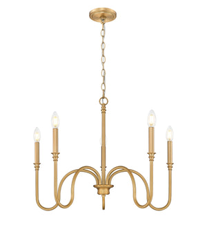 Z-Lite - 4505-5RB - Five Light Chandelier - Jisele - Rubbed Brass
