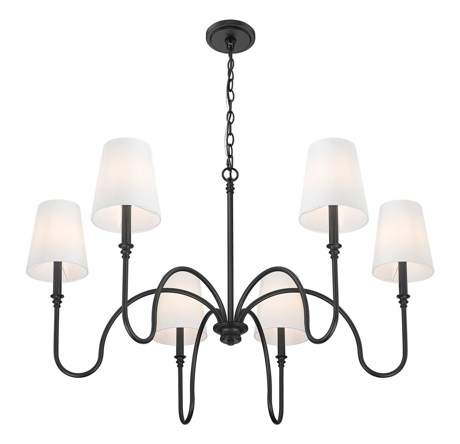 Z-Lite - 4505-6MB - Six Light Chandelier - Jisele - Matte Black
