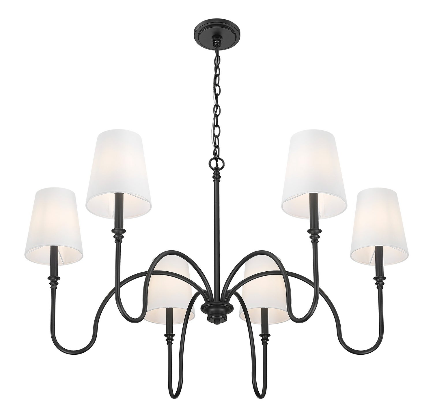 Z-Lite - 4505-6MB - Six Light Chandelier - Jisele - Matte Black