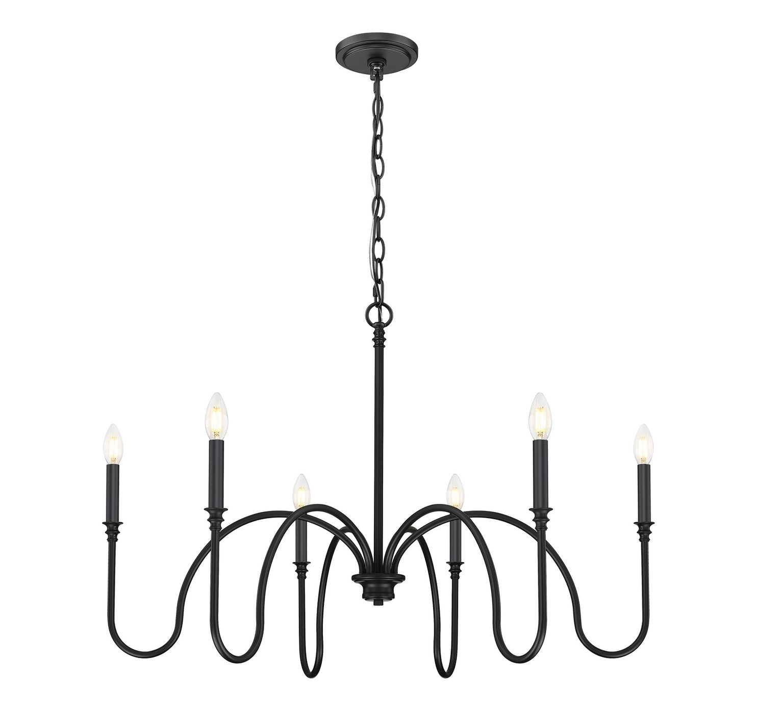 Z-Lite - 4505-6MB - Six Light Chandelier - Jisele - Matte Black