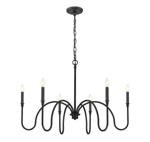 Z-Lite - 4505-6MB - Six Light Chandelier - Jisele - Matte Black