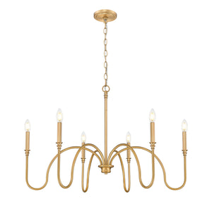 Z-Lite - 4505-6RB - Six Light Chandelier - Jisele - Rubbed Brass