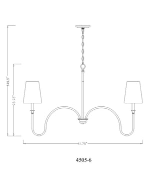Z-Lite - 4505-6RB - Six Light Chandelier - Jisele - Rubbed Brass